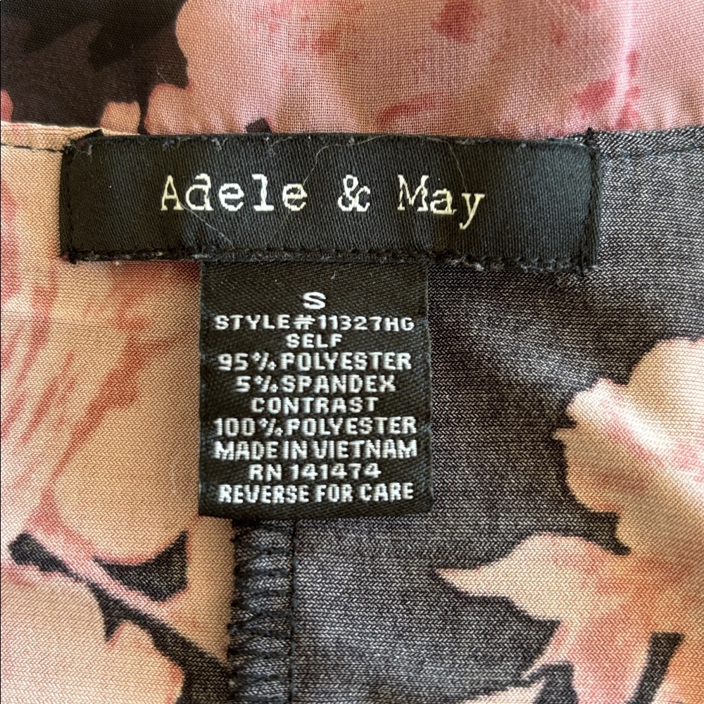 Floral Sheer Pink and Black Blouse - Picture 6 of 6